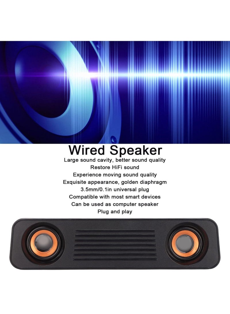 Wired Soundbar, TV Sound Bar with Subwoofer, USB HiFi 360 Degree Stereo Desktop Speaker, Home Theater Surround Sound System Speaker, for TV Gaming Projector - Image 2