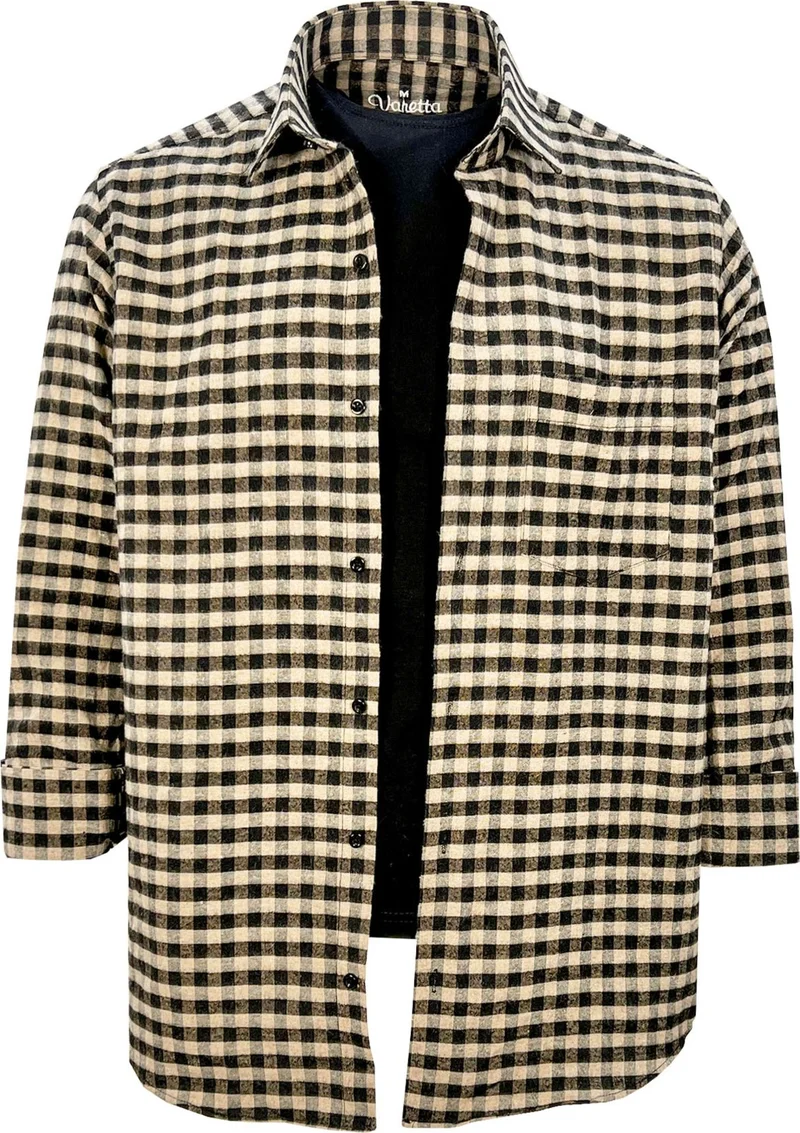 فاريتا Men's Light Brown Classic Cut Collar Buttoned Winter Shirt