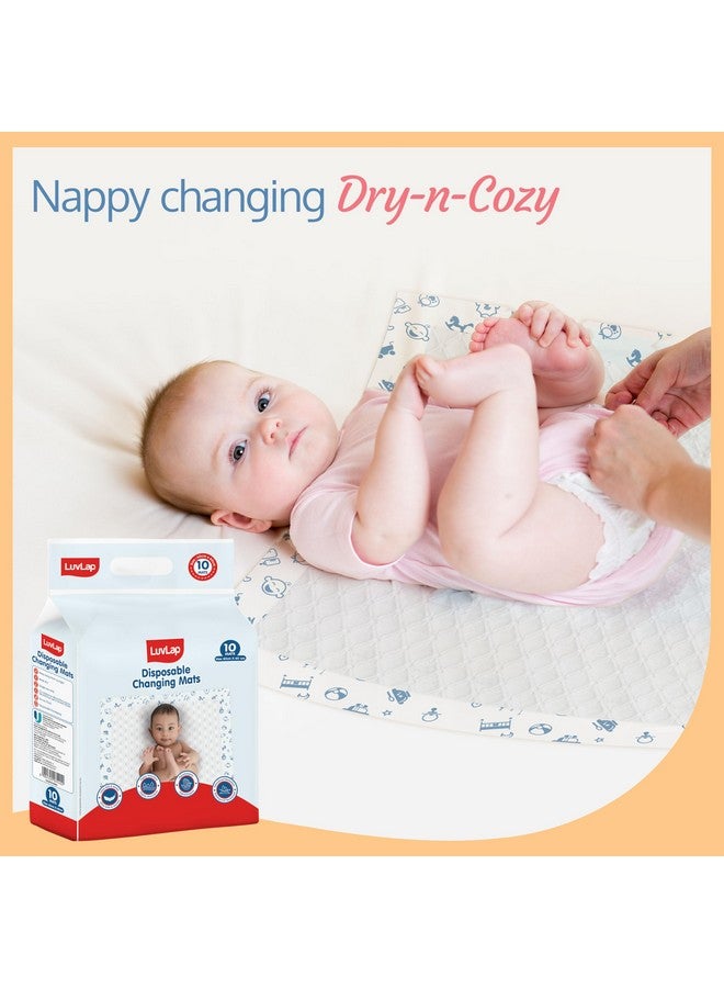 Luvlap LuvLap Disposable Baby Underpad Cum Changing Mats, 20 Count 60x60 CM Waterproof Pads for Baby, Breathable Underpads act as 100% Water Proof Bed Protector, Non Slip Backsheet, Hypoallergenic - Image 2