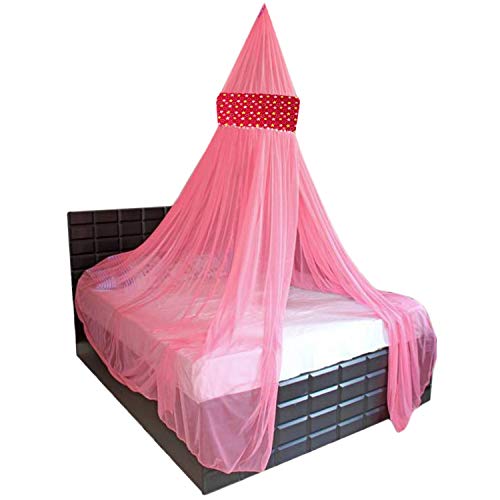 Creative Textiles Ceiling Hanging Mosquito Net I Machardani for Double Bed King Size I Polyster Canopy Circular Curtain for Bedroom I Keeps Away Insects and Flies - Multi - Image 3
