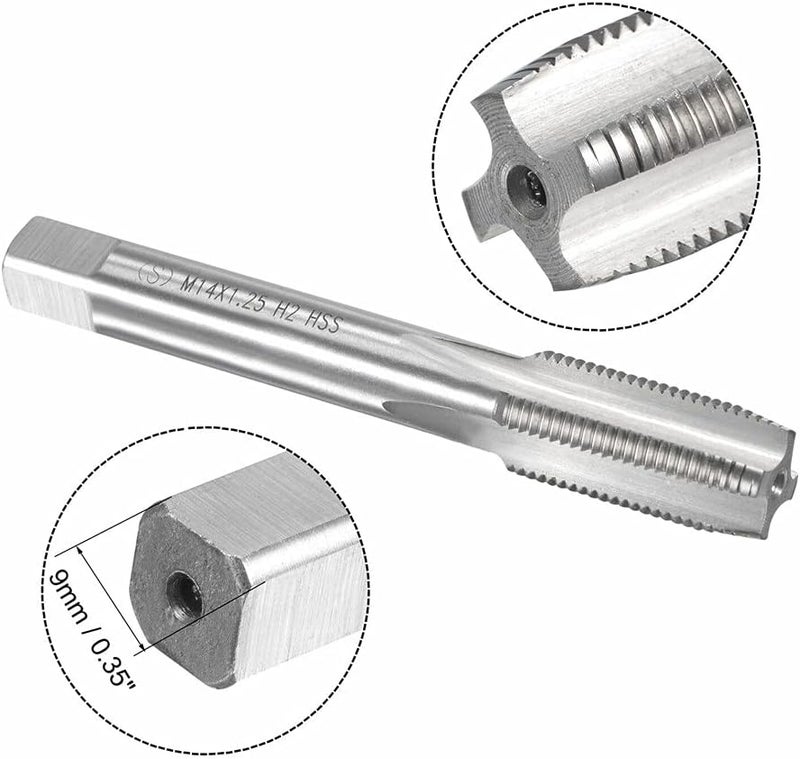 Mactoom 14mm x 1.25 HSS Metric Tap and Die Set Right Hand Thread,Tapping DIY Tool 3pcs (M14 x 1.25mm) - Image 3