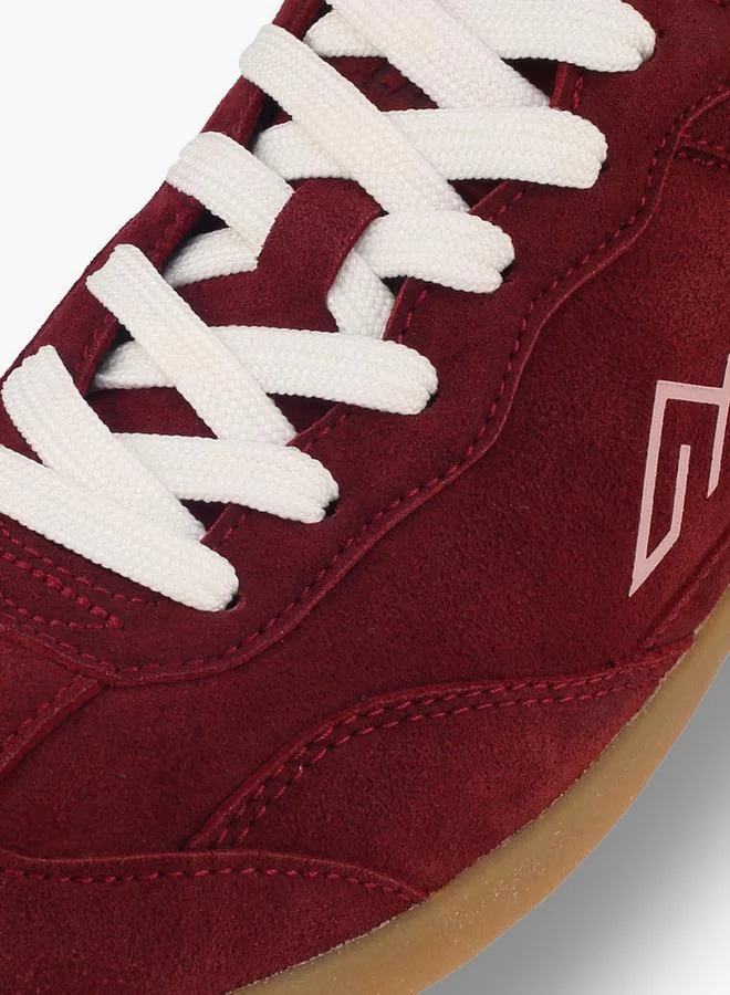 Oaklan By Shoexpress RED Women Lace-Up Ankle Sneakers for Women | Best Price UAE