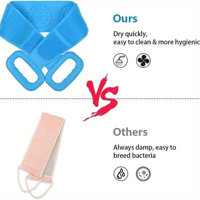 FIGMENT Soft Silicone Bath Body Brush For Men and Women, Back Scrubber, Deep Nourishing Cleansing, Exfoliation, Dirt Removal, BPA-Free, Lather Boosting Bristle, No-Slip Grip, Multicolor (Combo, 3 Pcs) - Image 3