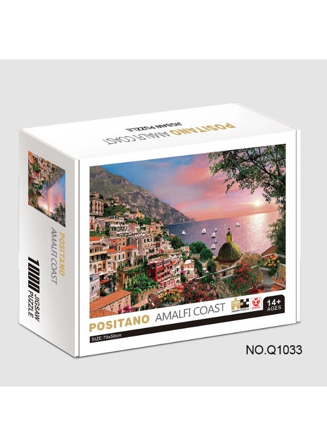 1000 قطعة من الألغاز الملونة للمناظر الطبيعية برسومات زيتية - Image 1