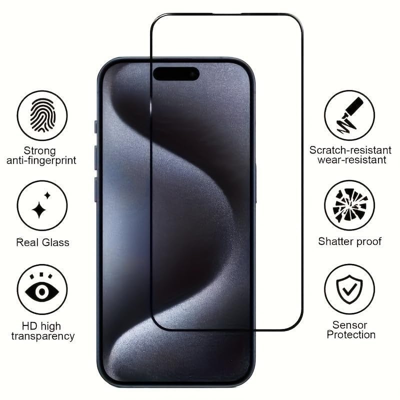 OpenTech Military-Grade Tempered Glass Screen Protector For iPhone 16 Pro Max / 17 Pro Max With Edge To Edge Full Screen Coverage | Scratch Resistant | Case Friendly | Easy Installation Kit - Image 2