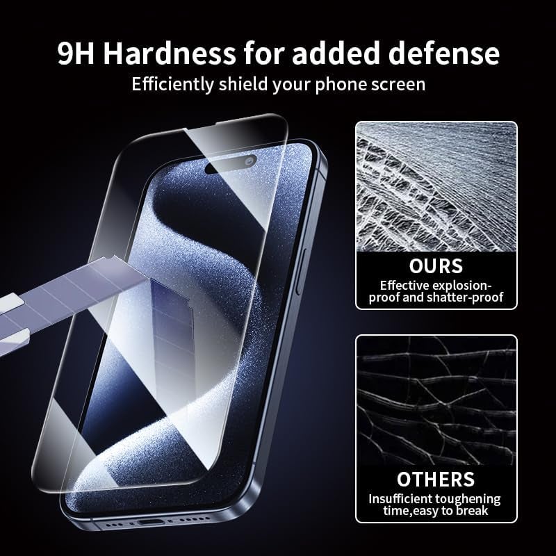 OpenTech Military-Grade Tempered Glass Screen Protector For iPhone 16 Pro Max / 17 Pro Max With Edge To Edge Full Screen Coverage | Scratch Resistant | Case Friendly | Easy Installation Kit - Image 4