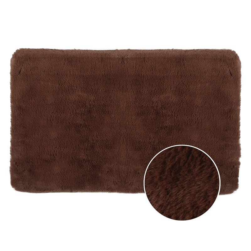 Obsessions Ultra Soft Brown Bath Mat | 50x80 cm, 1000 GSM, 100% Polyester, Anti-Skid Solid Bathroom Rug with Fur Features and TPR Backing, Easy to Maintain - Image 4