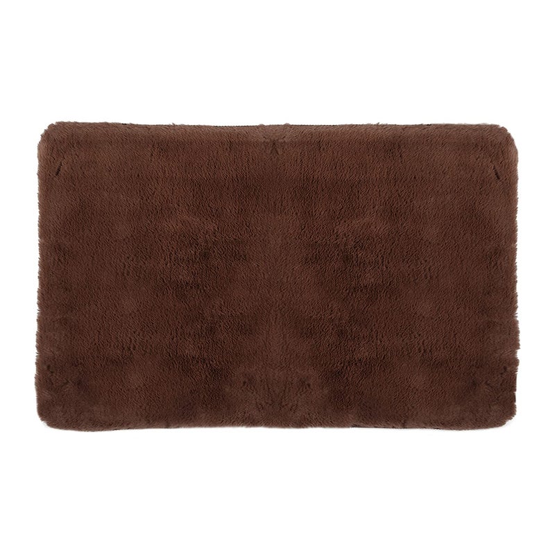 Obsessions Ultra Soft Brown Bath Mat | 50x80 cm, 1000 GSM, 100% Polyester, Anti-Skid Solid Bathroom Rug with Fur Features and TPR Backing, Easy to Maintain - Image 3