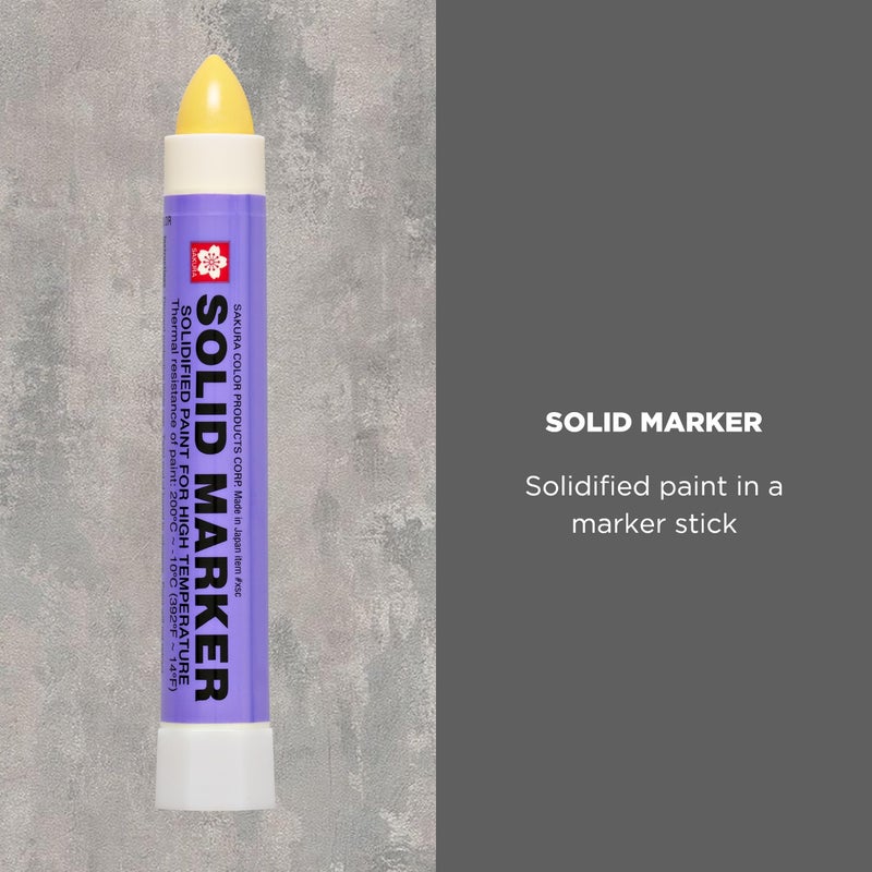 SAKURA SOLID MARKER Sakura Solid Paint Markers - Permanent Marker Pens - Window, Wood & Glass Marker - Yellow Paint - 12 Pack - Image 2