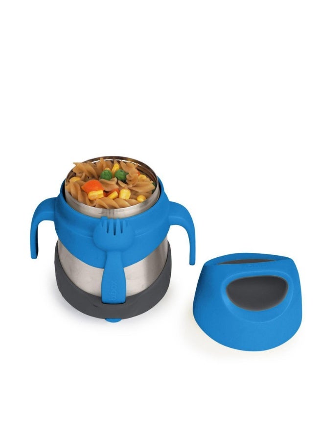 B.Box Insulated Food Jar for Kids | Keeps Food Hot or Cold | 11 fl oz Capacity | Leakproof | BPA Free | With Spork & Carry Handle-Blue Slate - Image 1