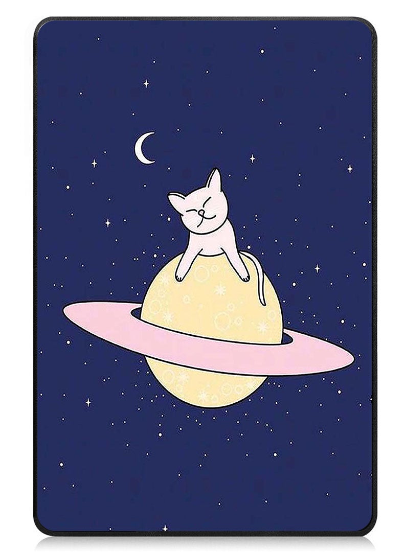 Theodor Protective Flip Case For Apple iPad Air 13 (2024) With Trifold Stand Auto Wake Sleep Shockproof Cover Cat Sleeping on Planet - Image 1