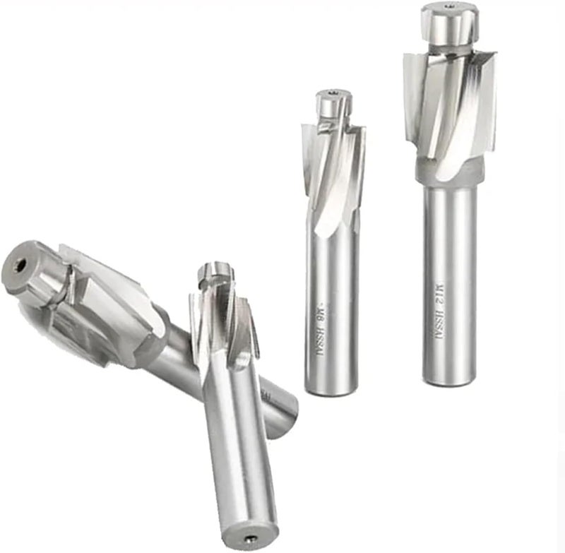 PilotedCounterbore Cutter HSSFlat Bolt Hole Cap Screw4-Flute Countersink MillingTool M3-M20 Pilot SlotDrill(Counterbore,M4 M4.2x8) - Image 2