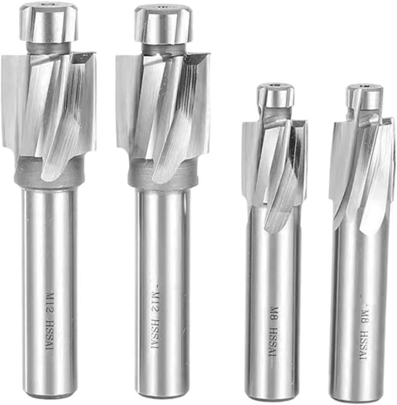 PilotedCounterbore Cutter HSSFlat Bolt Hole Cap Screw4-Flute Countersink MillingTool M3-M20 Pilot SlotDrill(Counterbore,M4 M4.2x8) - Image 1