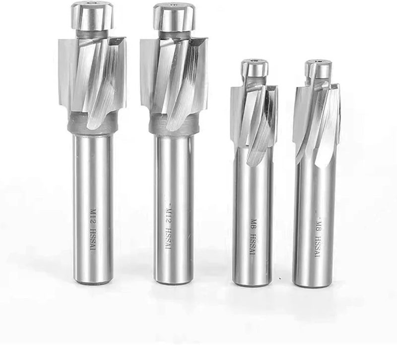 PilotedCounterbore Cutter HSSFlat Bolt Hole Cap Screw4-Flute Countersink MillingTool M3-M20 Pilot SlotDrill(Counterbore,M4 M4.2x8) - Image 4