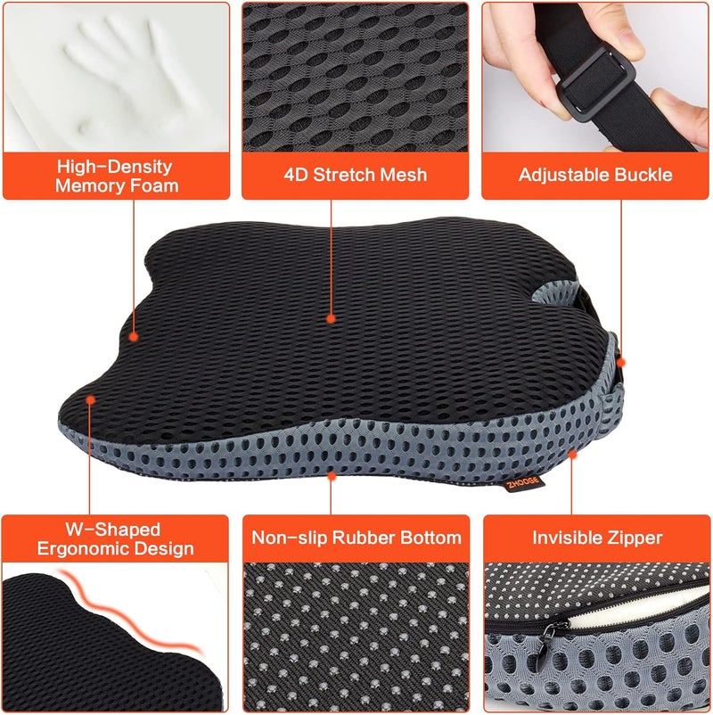 ZHOOGE Ergonomic Memory Foam Wedge Cushion for Car and Office - Image 4