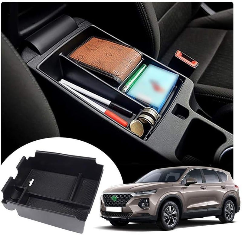 QASULER Car Central Storage Box for Santa Fe 2020 - Image 5