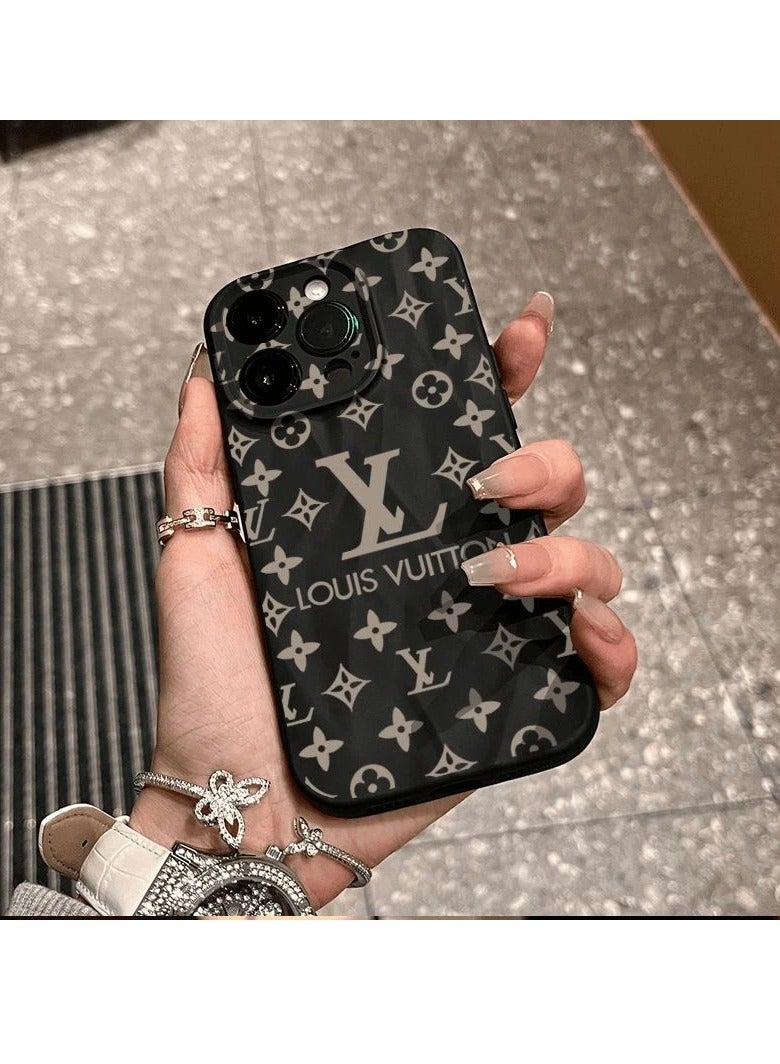 NIBEMINENT Letter Print Protective TPU Case Cover For IPhone 15 Plus, Black