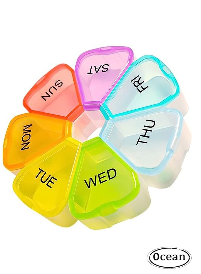 Ocean 7-Sided Portable Pill Box Medicine Planner Small Case - Image 1