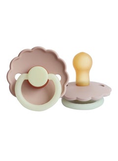 FRIGG Daisy Night Latex Baby Pacifier, 0-6 Months, Pack of 1, Size 1 - Blush Night  - Image 1
