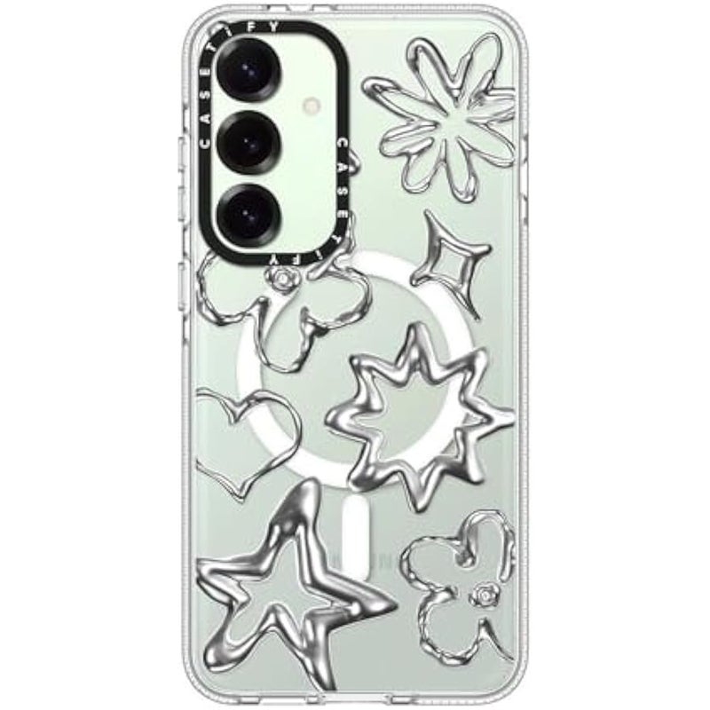 Casetify Magnetic Clear Galaxy S25+ Case 【Compatible with Magsafe】 - Chrome Doodles - Image 3