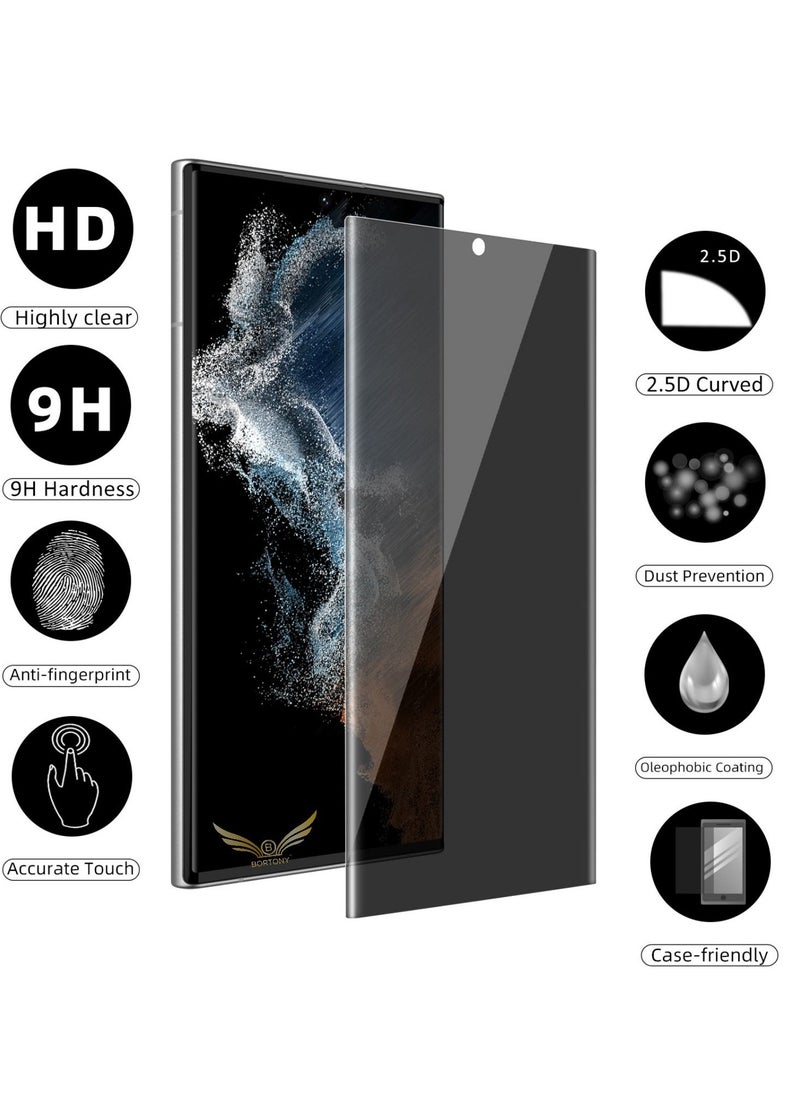 BORTONY Matte Privacy Full Adhesive Flexible Screen Protector [Support in-Screen Unlock] [Anti Spy] [Case Friendly] for Samsung Galaxy S22 Ultra 5G 6.8''  - Image 4