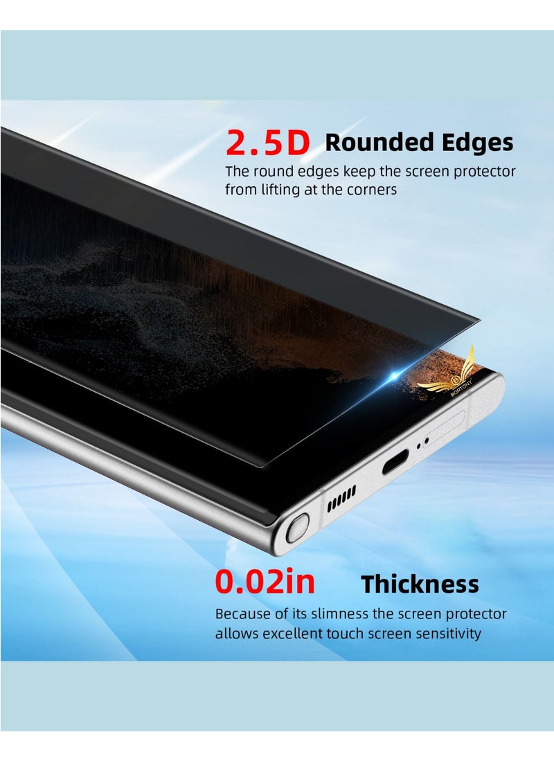 BORTONY Matte Privacy Full Adhesive Flexible Screen Protector [Support in-Screen Unlock] [Anti Spy] [Case Friendly] for Samsung Galaxy S22 Ultra 5G 6.8''  - Image 3