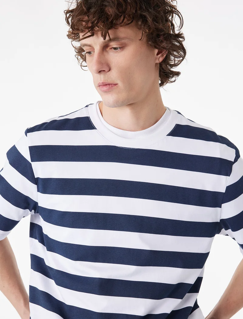KOTON Cotton Striped T-Shirt