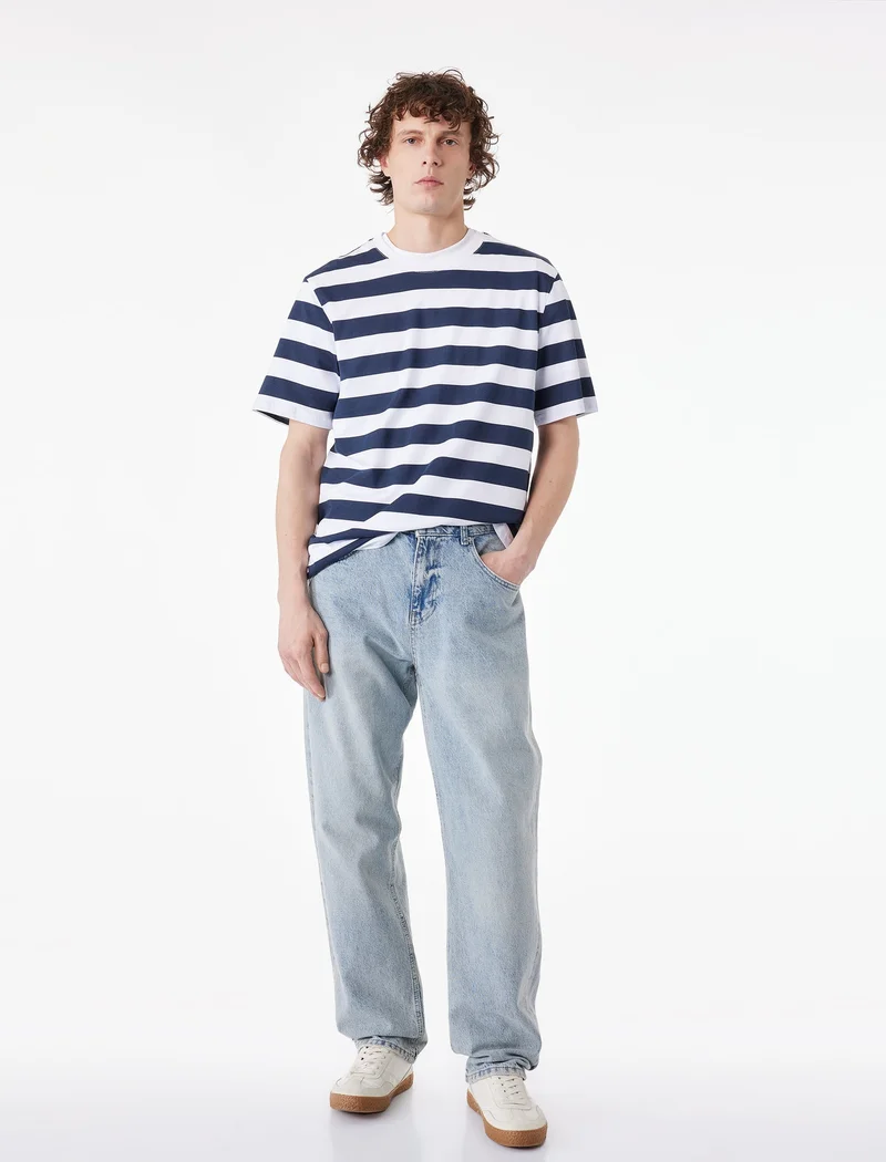 KOTON Cotton Striped T-Shirt