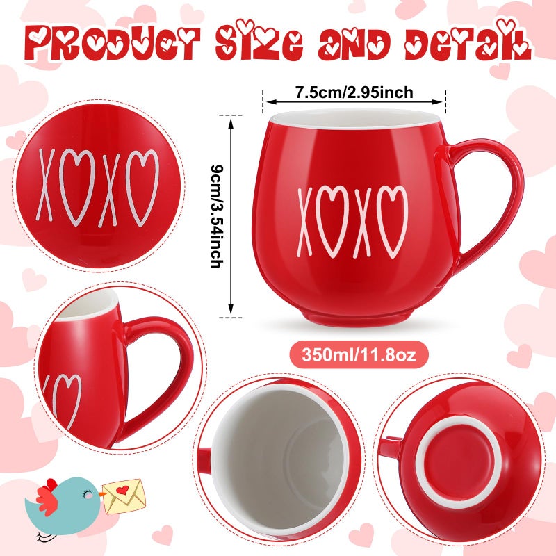 Layhit 6 Pcs Valentine Coffee Mugs 12 oz Valentine Ceramic Mugs Bulk Cute Couple Cups Set for Anniversary Wedding Engagement Birthday Couple Gifts Mom Girlfriend - Image 2
