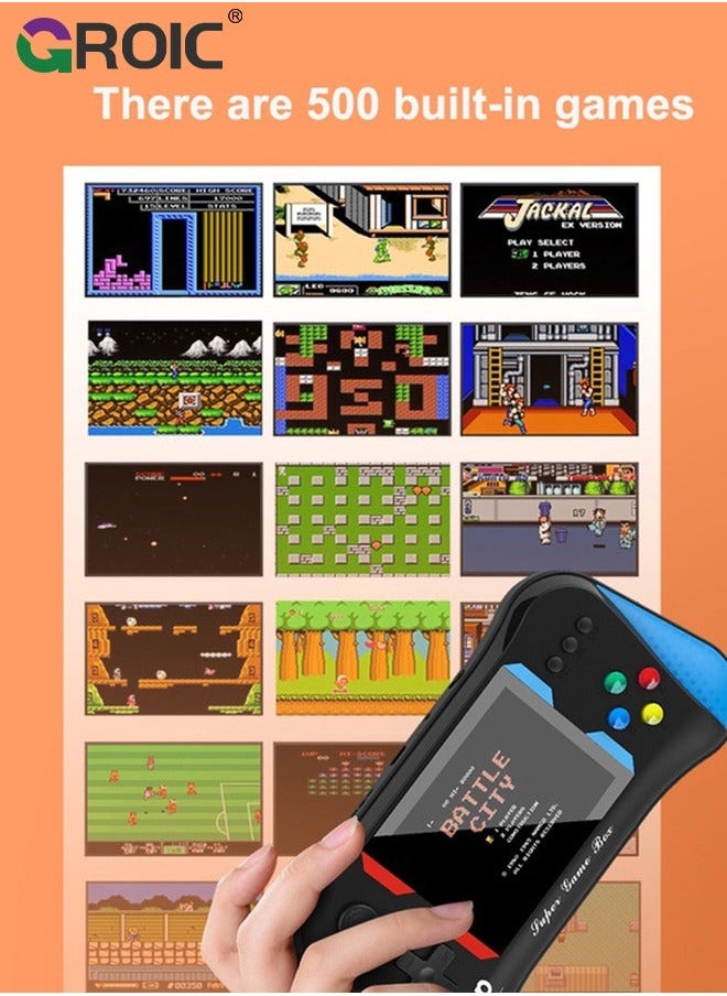 GROIC Black Handheld Game Console, 3.5 Inch Screen, Mini Games Console with 500 Classical Portable Video Consoles, Gaming Support for Connecting TV & Two Players  - Image 4