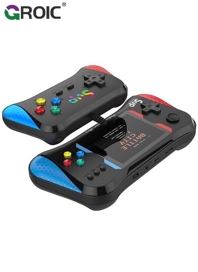 GROIC Black Handheld Game Console, 3.5 Inch Screen, Mini Games Console with 500 Classical Portable Video Consoles, Gaming Support for Connecting TV & Two Players  - Image 1