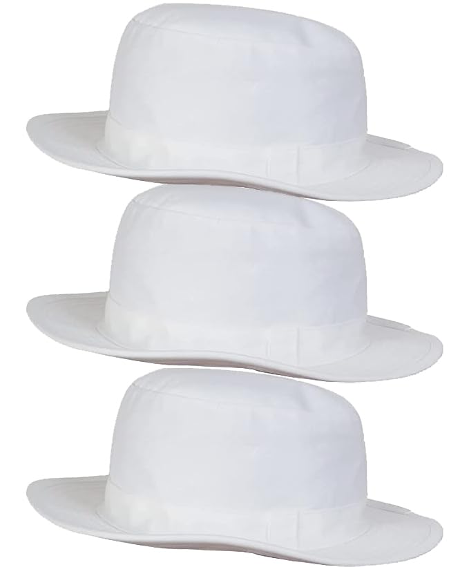 PrimeBox Cotton Classic Packable Beach Outdoor Fishing Bucket Sun Hat for Men Women Adult Boys Teen Round Big Wide Brim Floppy Summer Sun Protection Hat (White 3pcs Combo) - Image 1