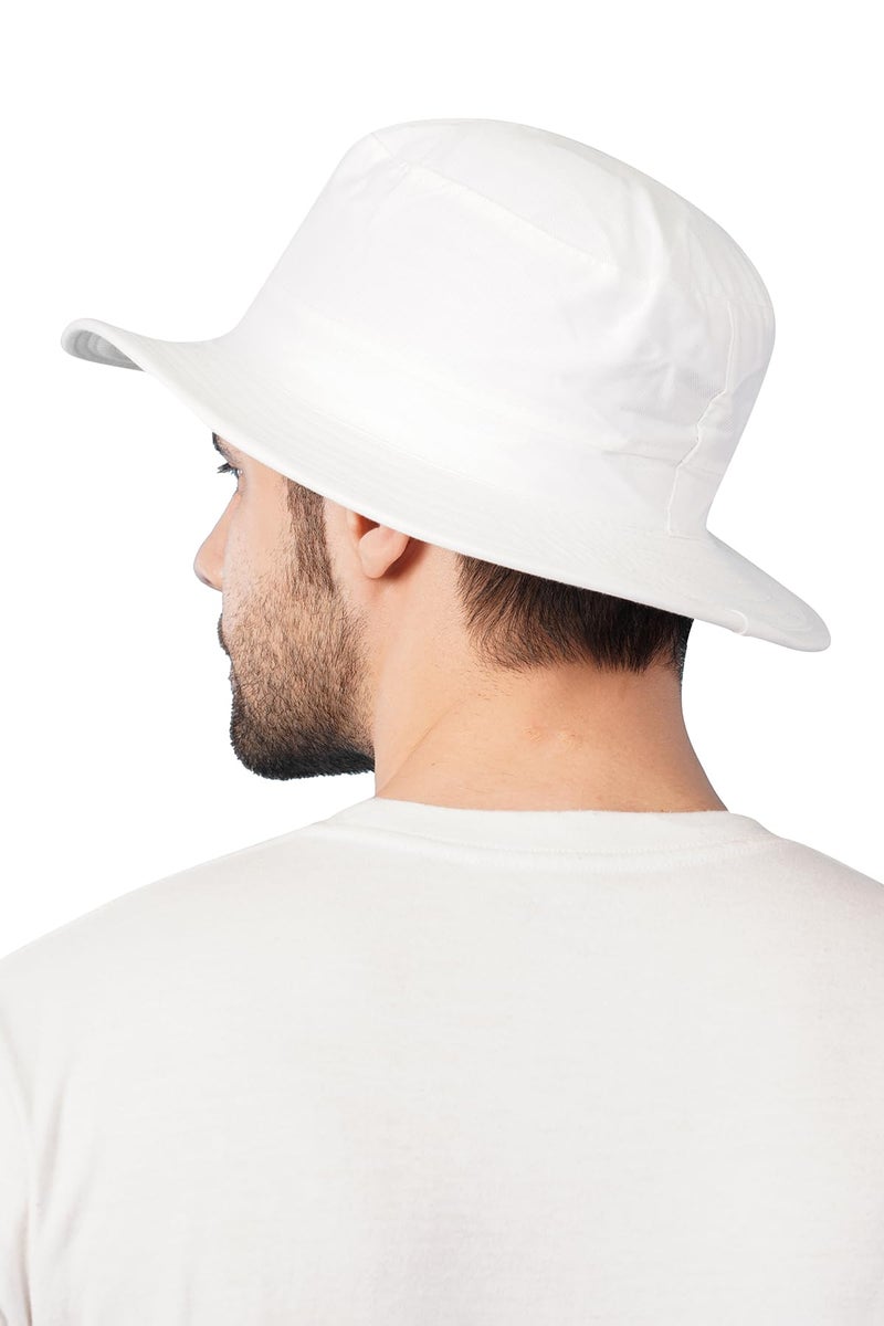 PrimeBox Cotton Classic Packable Beach Outdoor Fishing Bucket Sun Hat for Men Women Adult Boys Teen Round Big Wide Brim Floppy Summer Sun Protection Hat (White 3pcs Combo) - Image 4