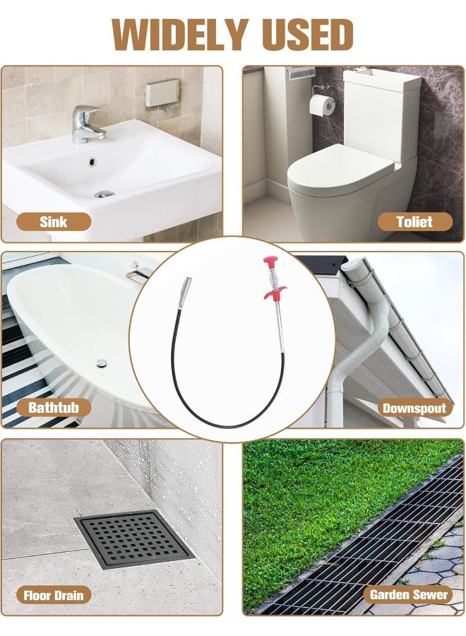 MOMENT 1.6M Tools Drain Hose Cleaner Sticks, Cleaner Bendable Hook Clip, Plumbing Drain Snake Hair Clog Remover Catcher Sink Cleaner Home Improvement Tools - Image 4