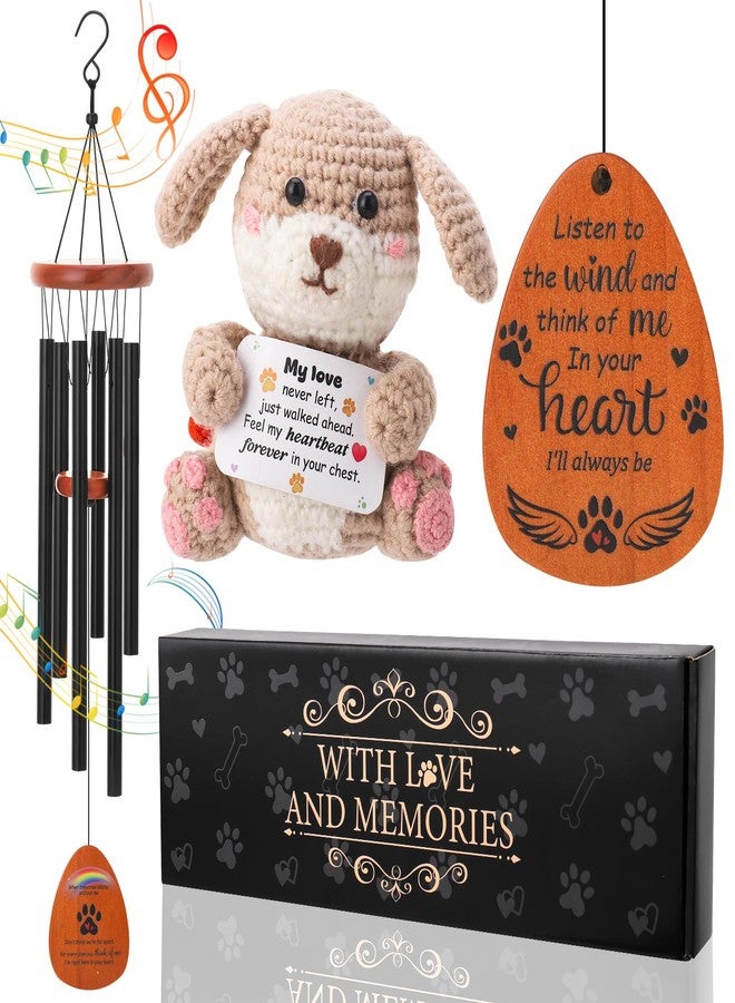 Hoemwarm Dog Memorial Gifts 26" Pet Memorial Wind Chime with Crochet Doll Loss of Dog Sympathy Gift Pet Loss Passing Away Remembrance Bereavement Gift - Image 1