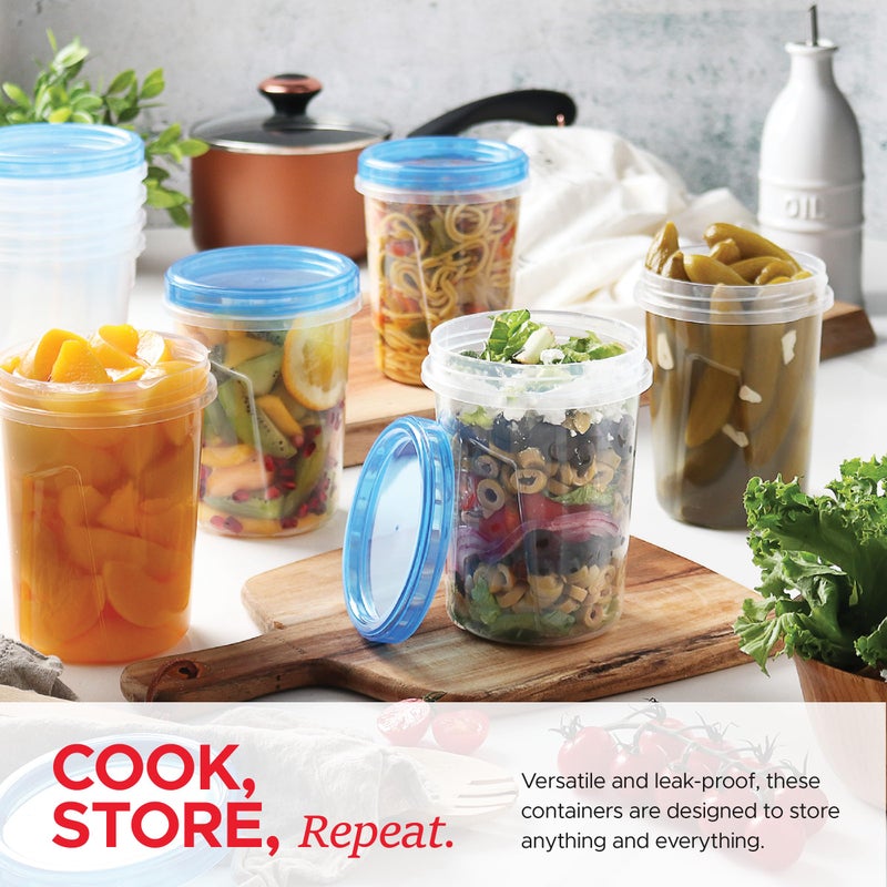 Tafura 10 Pack Leakproof Freezer Containers for Food with Twist Top Lids - 32 Oz BPA Free Reusable Plastic Soup Containers with Screw On Lids - Ideal for Meal Prep, Leftovers & Pantry Organization - Image 2