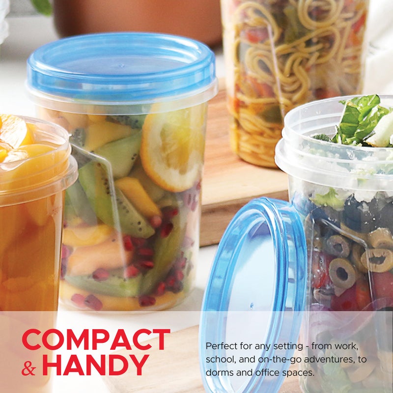 Tafura 10 Pack Leakproof Freezer Containers for Food with Twist Top Lids - 32 Oz BPA Free Reusable Plastic Soup Containers with Screw On Lids - Ideal for Meal Prep, Leftovers & Pantry Organization - Image 5