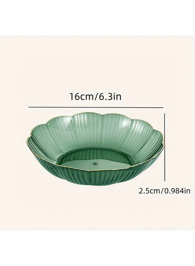Green 8pcs Plastic Gold Edge Plate Set For Fruit Dessert Breakfast - Image 3