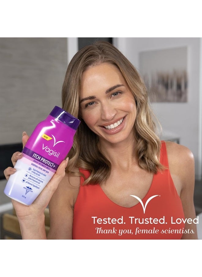 Vagisil - Feminine Wash for Intimate Area Hygiene and Itchy, Dry Skin, Itch Protect+ Crème Wash, pH Balanced and Gynecologist Tested, 12oz (Pack of 1) - Image 1