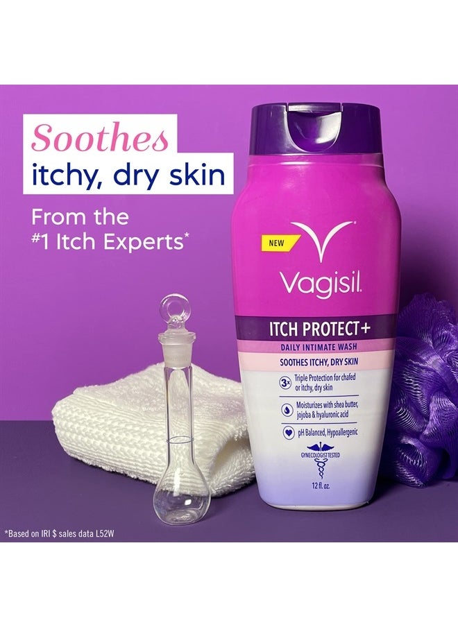 Vagisil - Feminine Wash for Intimate Area Hygiene and Itchy, Dry Skin, Itch Protect+ Crème Wash, pH Balanced and Gynecologist Tested, 12oz (Pack of 1) - Image 1