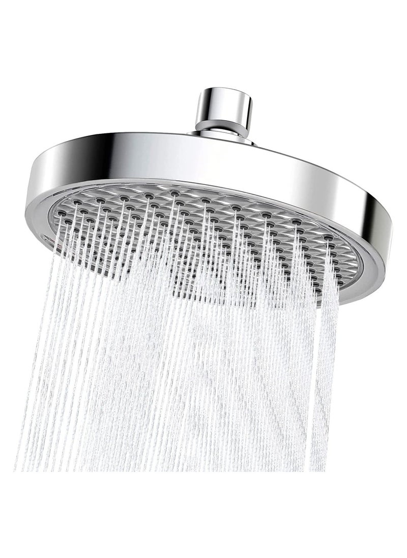 Generic - 6 Inch Rain Shower Head, High Pressure Rainfall Shower Head with Chrome Finish, Adjustable Replacement for Your Bathroom Shower Heads, Anti-Clogging Silicone Nozzles - Image 1