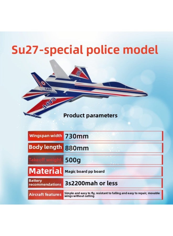 SU27 Fall-resistant Magic Board Air Aircraft Fixed Wing Model Aircraft Remote Control Aircraft Accessories Shell Template-Color:SU27 Special Police  - Image 3