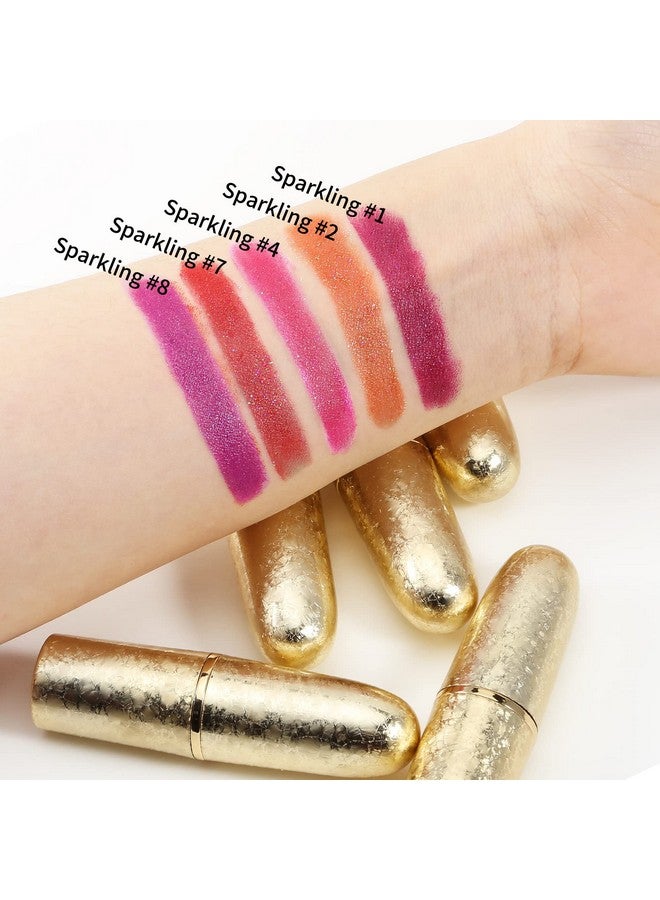 Boobeen Glitter Lipstick Hydrating Lip Balm Sparkling Shine Lip Color Nonstick Highly Pigmented Formula Gives Metallic Finish Lip Makeup For Women And Girls (Sparkling 4) - Image 4
