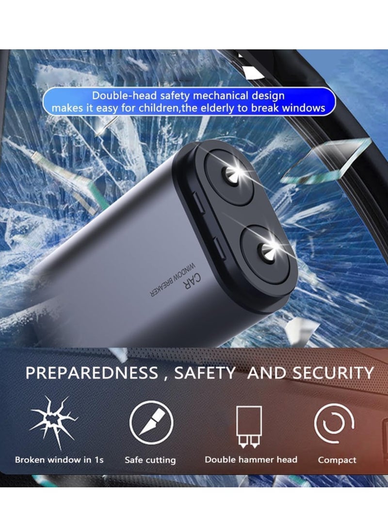 أداة طوارئ مدمجة للهروب من السيارة مع رأس مطرقة مزدوج، 2 في 1 لكسر الزجاج وقاطع حزام الأمان للإنقاذ الآمن على اليابسة وتحت الماء - Image 2