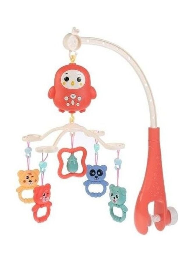 Generic Happy Bed Bell musical toy crib with remote control - soothing & fun for babies Red Owl Design with Clamp Arm, Hanging Animal Charms & Play Rings - Image 1