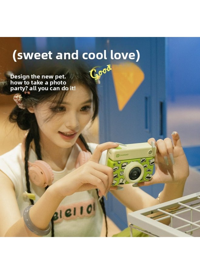 Generic Children's High-definition Digital SLR Camera Can Take Pictures Before And After The Double-shot Boys And Girls Birthday Gifts-Body Color:Green Puppy  - Image 4
