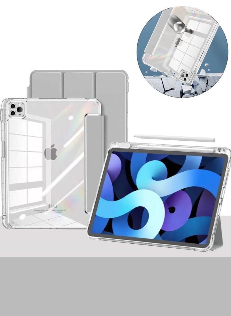 11 Inch Clear Case with Pen Holder,for iPad Pro (4th/3rd/2nd/1st Generation) Slim Stand Hard Shell Back Protective Case,Full Body Shock Resistant iPad Case, Anti-Yellowing Case, Clear Case  - Image 1