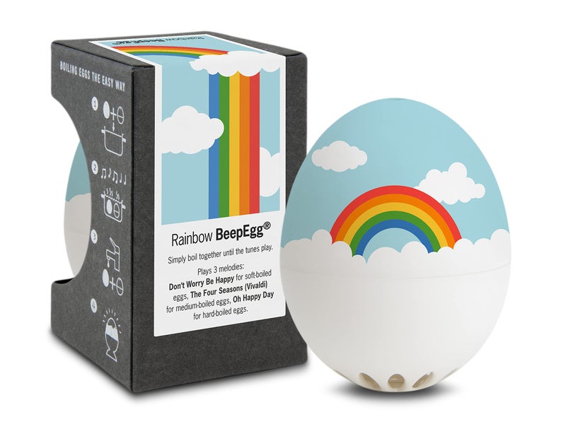 Rainbow BeepEgg Egg Timer for Boiling Eggs Musical Egg Cooker for Soft Medium Hard Boiled Eggs Food Safe Singing Floating Egg Timer Egg Cooker for 3 Levels of Doneness Brainstream