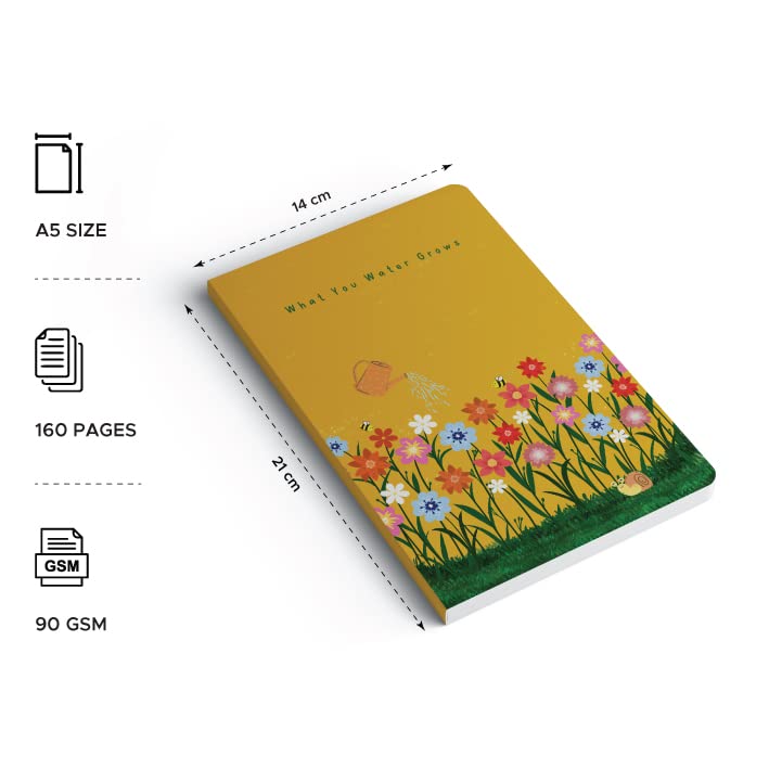 FACTOR NOTES A5 Notebook: Ruled | 90 GSM | 160 Pages (What you Water Grows) - Image 3