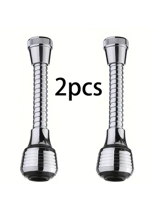 Long Silvery 360 Rotating Faucet Extender Dual Spray Modes Splash Proof ABS Tool Free Installation - Image 5